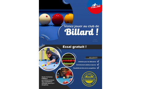 L'école de billard de l'académie est ouverte !