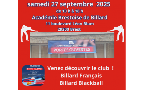 Portes ouvertes Académie Brestoise de Billard
